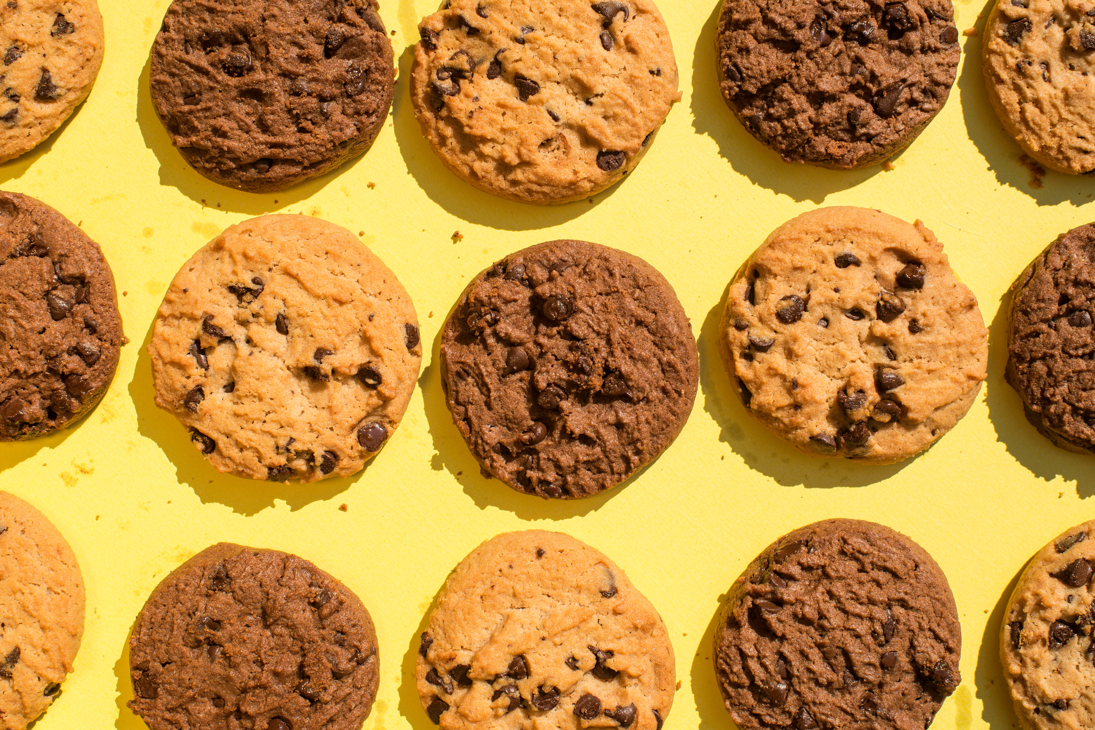 Biscuits on Yellow Background